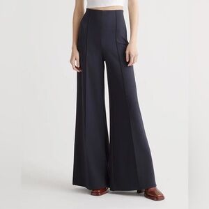 Quince M Ultra Wide Leg Ponte Pants Stretchy Modern Office Casual Scandi French